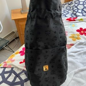 Black MCM nylon travel bag